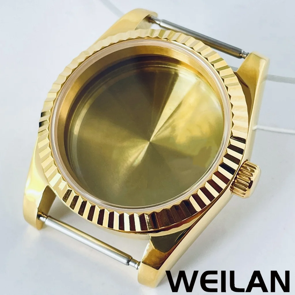 Premium Silver & Gold Waterproof Watch Case with Sapphire Crystal