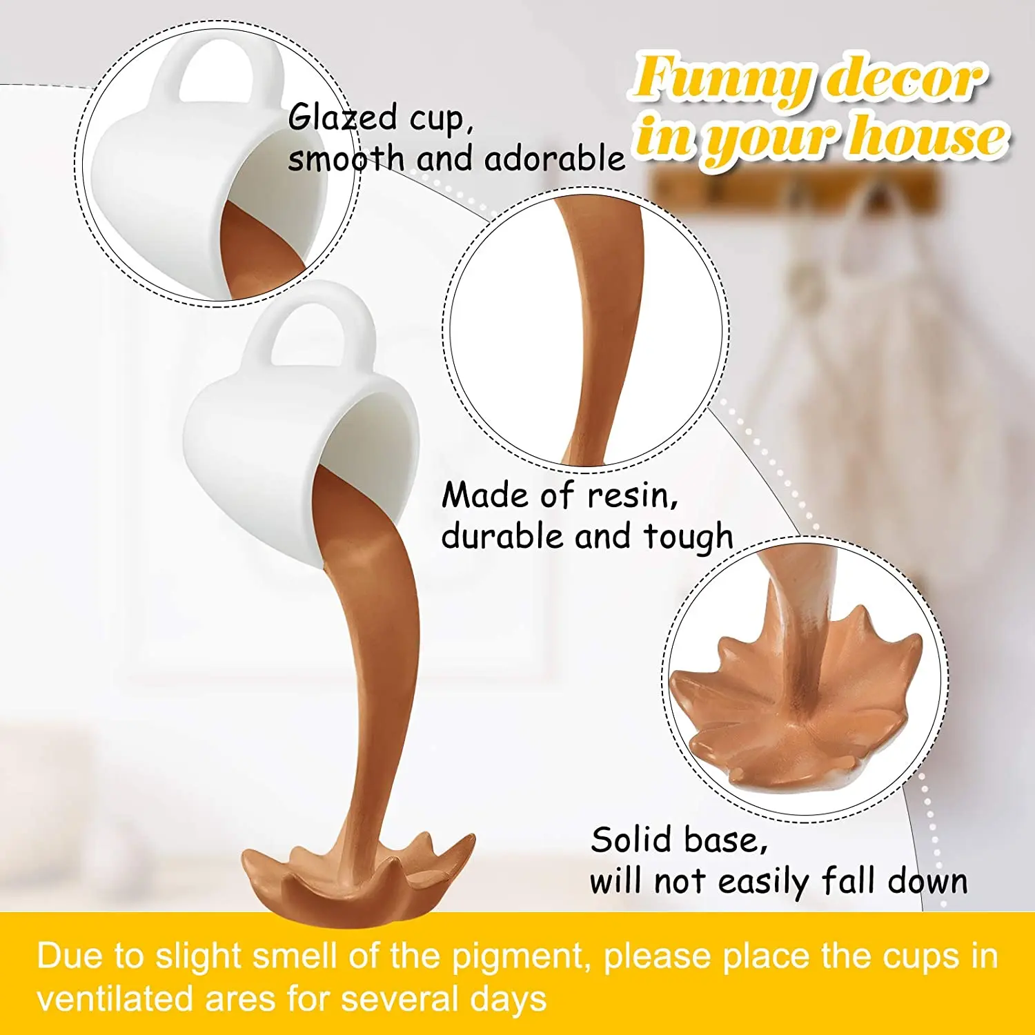 Floating Coffee Cup, Hanging Coffee Cup Holder Mug Resin 3d Stereo