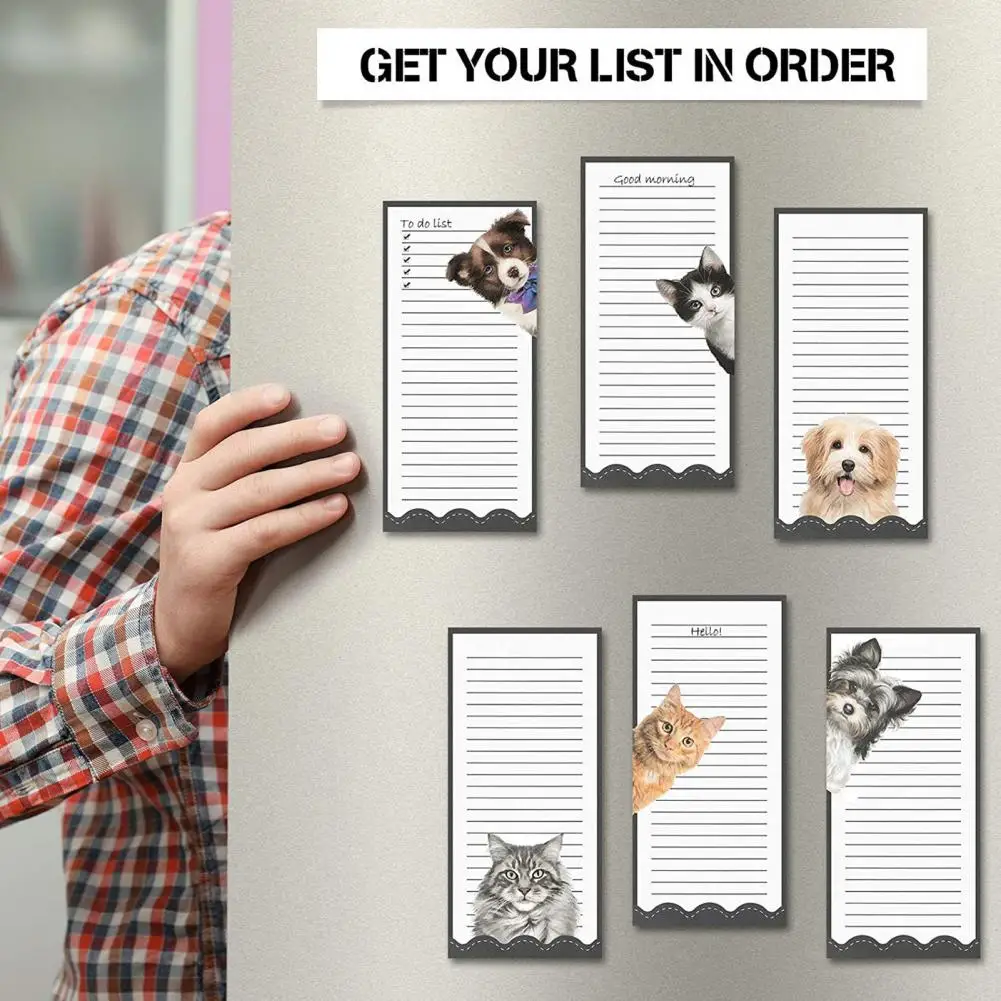 Water-resistant Magnetic Notepads Eco-friendly Cartoon Magnetic Note Pads for Fridge Save Time with Versatile for Refrigerator