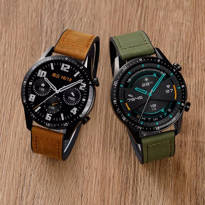 Premium 22mm Leather Magnetic Watch Band – Elegant Color Replacement Strap