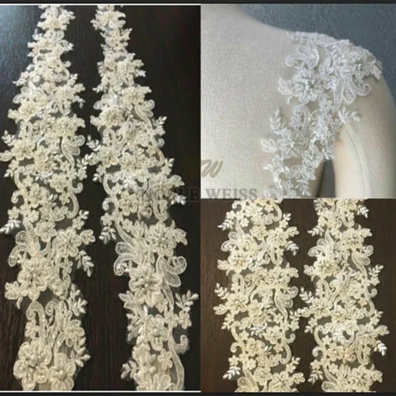 Wedding Shawl Beaded Appliques Removable Shoulder Straps for Strapless Dress