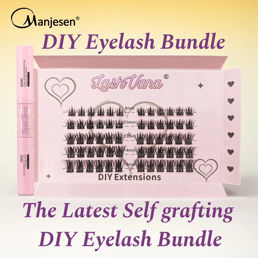 

Lash Clusters Lash Bunches Bond and Seal Eyelash Glue Remover Applicator Eyelash Extensions Complete Kit DIY Makeup Set