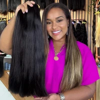 100% cheveux humains en vrac sans trame Remy Vietnam cheveux raides paquets réel naturel noir cheveux 613 blond 30 pouces pour tressage 5