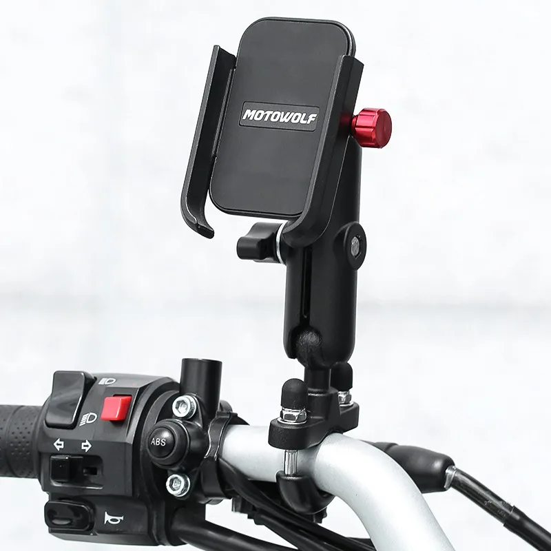 

Universal Aluminum Handlebar Bicycle Phone Holder for Motorcycles with USB Charger Motorcycle Rear View Mirror Phone Holder