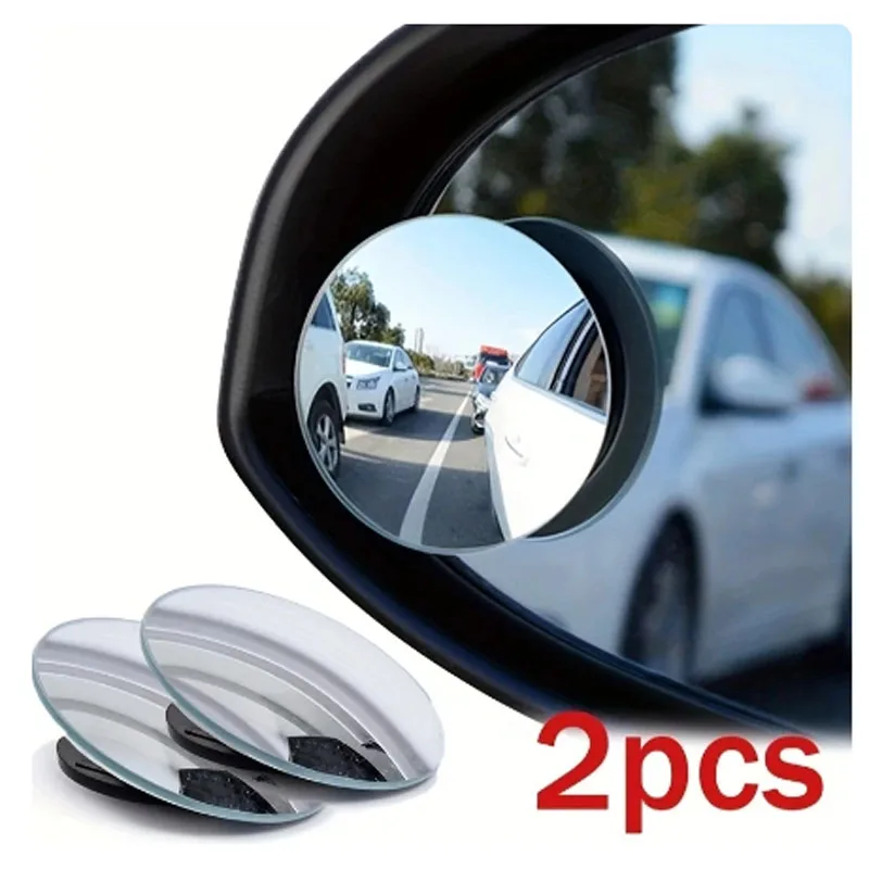 Car Rearview Mirror Small round Mirror No Frame HD Auxiliary Wide-angle Convex 360&deg; Adjustable Reverse