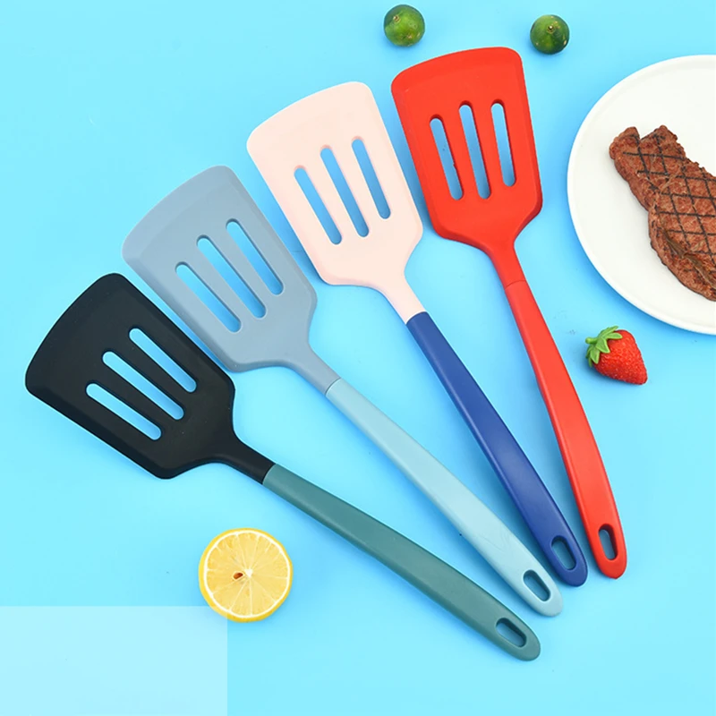 Cooking Spatula 33cm Silicone Turners Egg Fish Frying Shovel Steak Oil Drain Spatula Home Kitchen Utensils