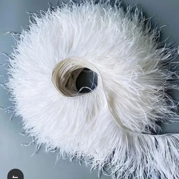 White Ostrich Feather Trim 1