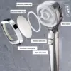 Upgraded High Pressure 4 Modes Adjustable Shower Head with Stop Button Filiter Showers Handheld Showerhead Bathroom Accessories 6