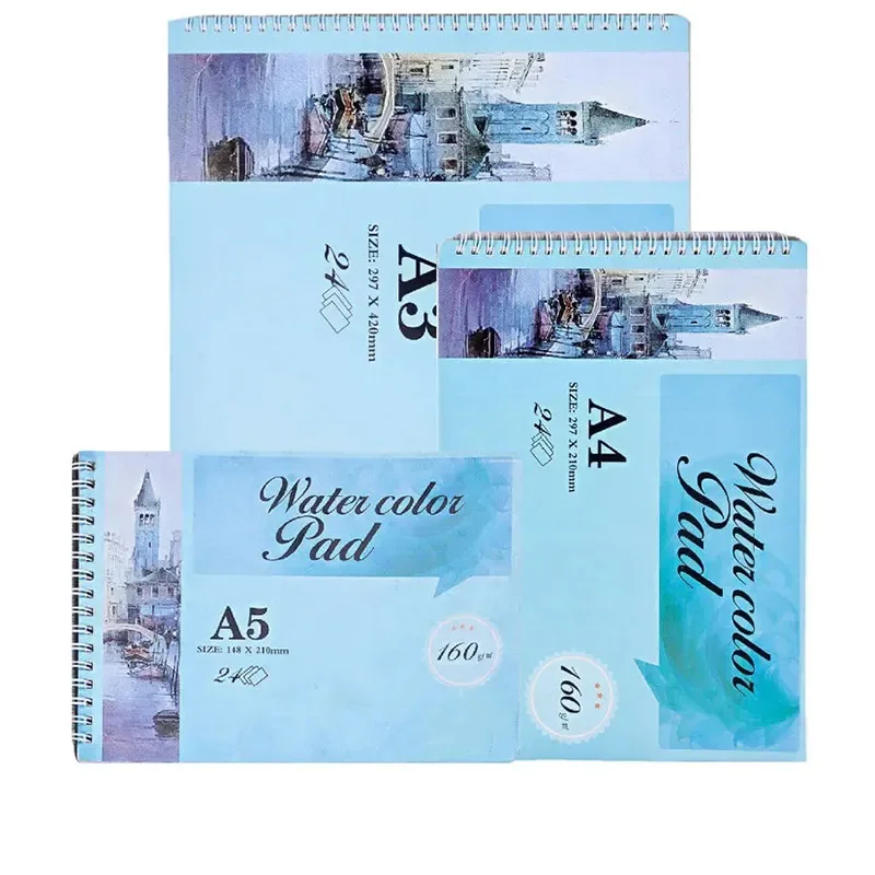 A3/A4/A5 24Sheet Watercolor book Traveling Sketch Book Hand-drawn Students draw Graffiti Book With Watercolor paper Art Supplies