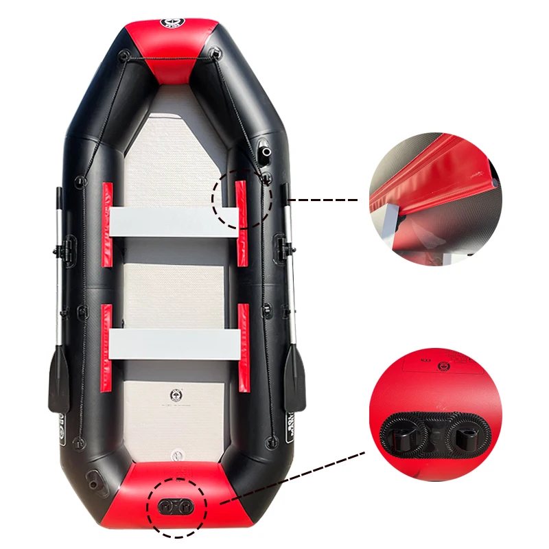 Solar Marine-PVC Inflatable Fishing Boat, 9ft, Self Bailing Speed Kayak River Pontoon, 0.7mm, New Design