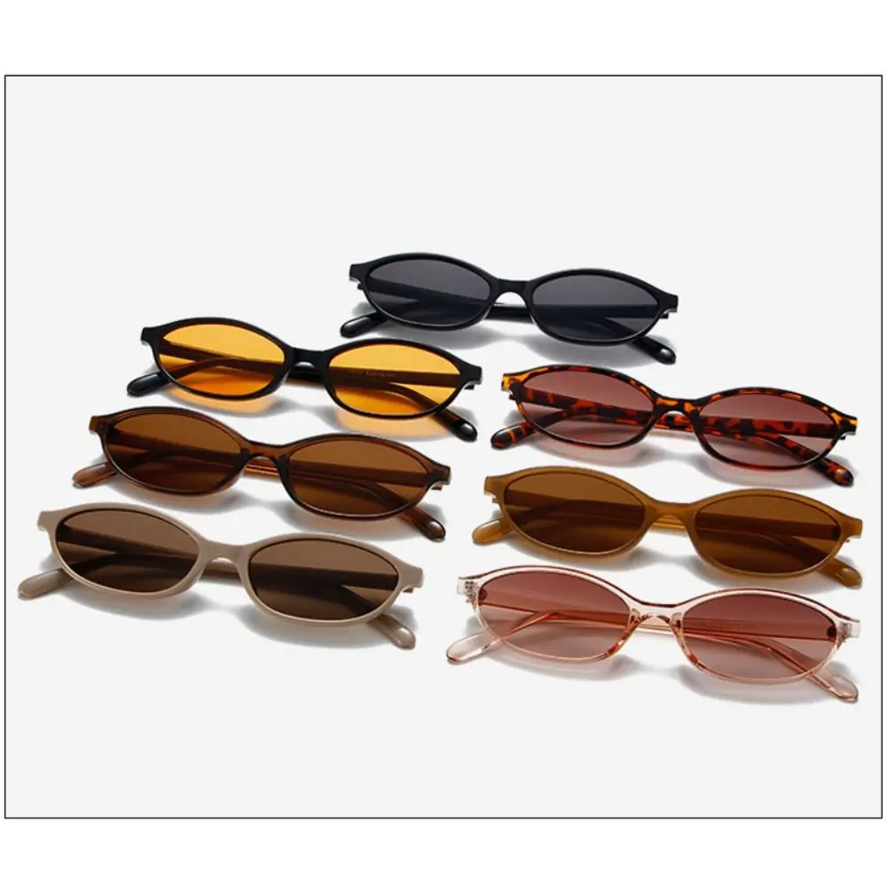 UV Protective Retro Sunglasses Oval Frame Street Decoration Outdoor Sunglasses Black Shades Photos Accessories Driving Glasses 4