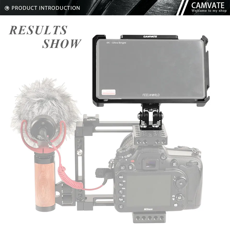 6" Monitor Cage Bracket For FeelWorld LUT6 & LUTS6 With 3/8" Arri Locating Holes