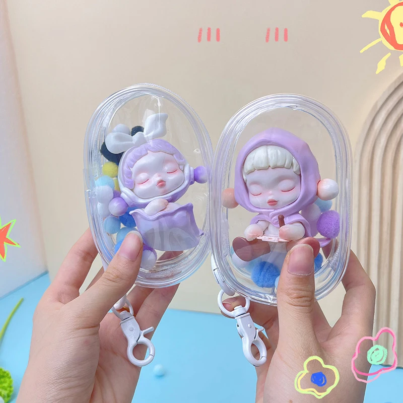 Storage bag 1pcs PVC Transparent Storage Bag Keychain Mystery Box Thicken Wallet Girl Children Kawaii Toy Doll Gift Bag