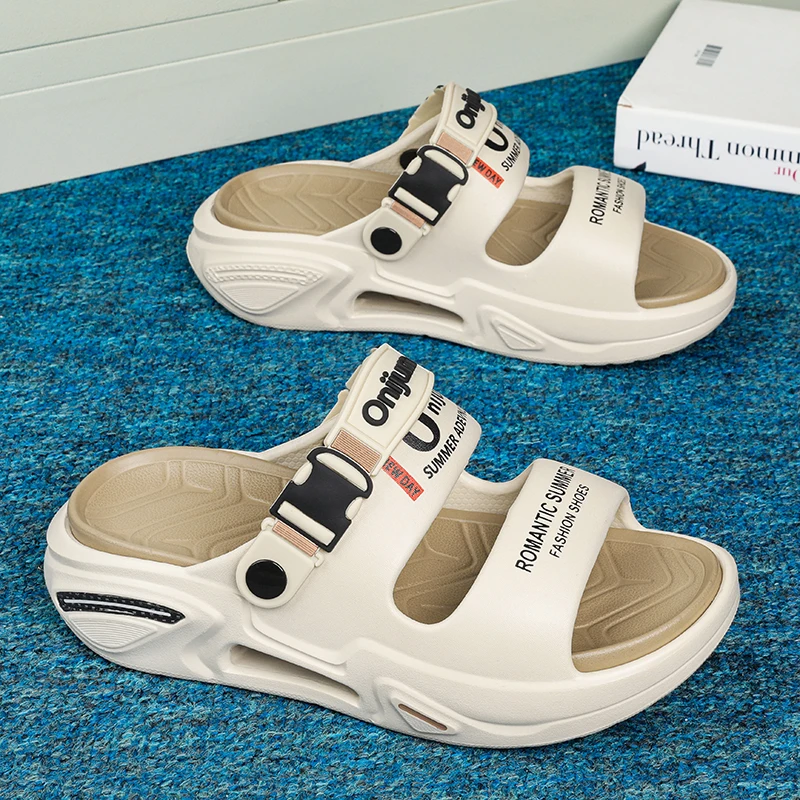 صنادل صيفية للرجال، شباشب خارجية مريحة للشاطئ، قبا...