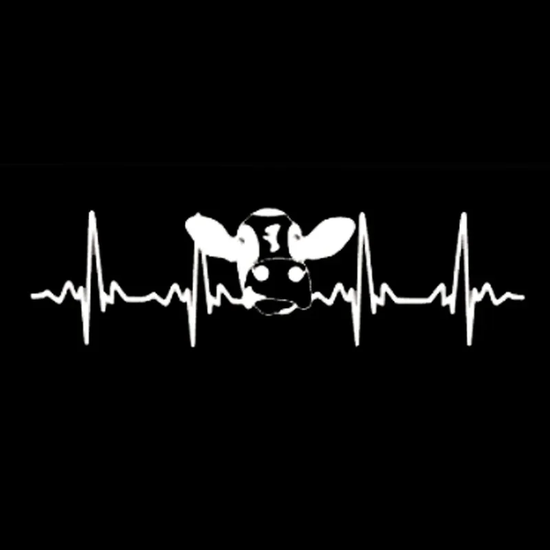 Kreativitas Sapi Ecg Mode Detek Jantung Vinil Aksessori Mobil Stiker Mobil Tabir Surya Tahan Air 20Cm * 5.6Cm