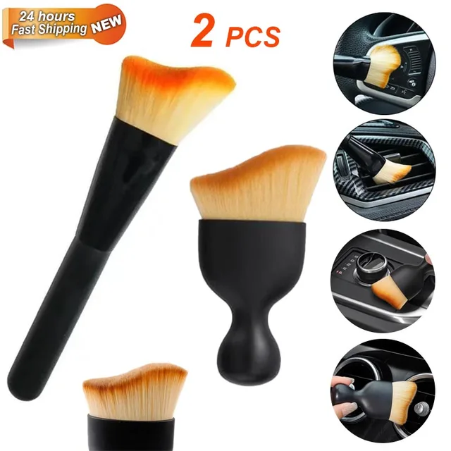 2pcs Multifunctional Cleaning Brush for Car Interior Air Conditio Outlet Crevice Dust Removal Brushes Office Home Clean Brush Tools (brosse de nettoyage multifonctionnelle pour l'intérieur de la voiture et la sortie d' 1