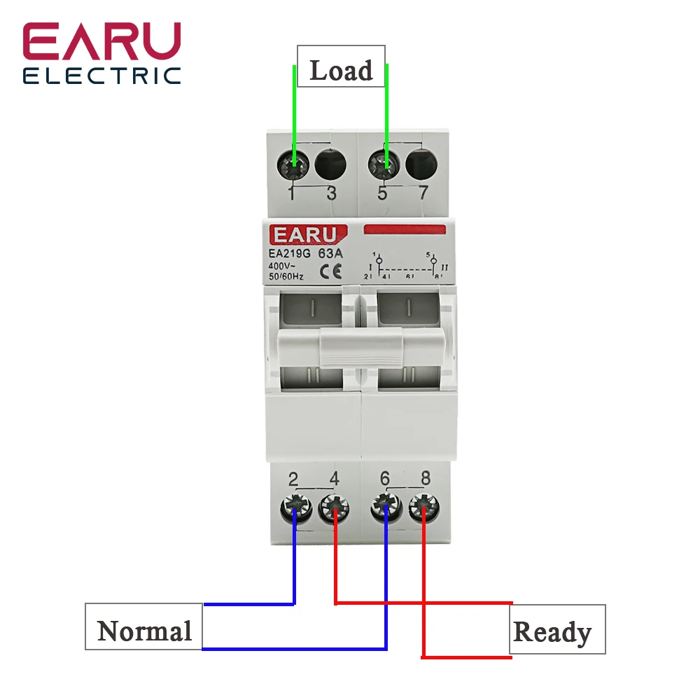 Trilho Ruído, Isolando Discounting Switch, 1P, 2P, 3P, 4P, 40A, 63A