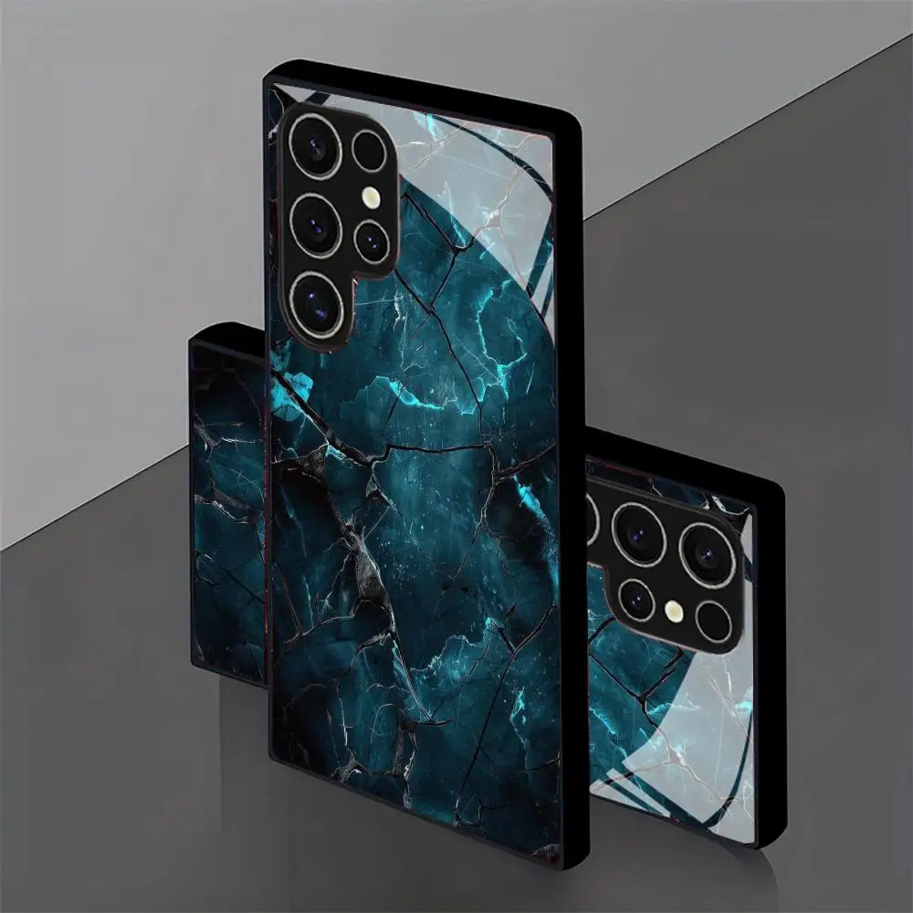 Cool Pattern Frosted Glass Phone Case with Non-Slip Full Cover Design
