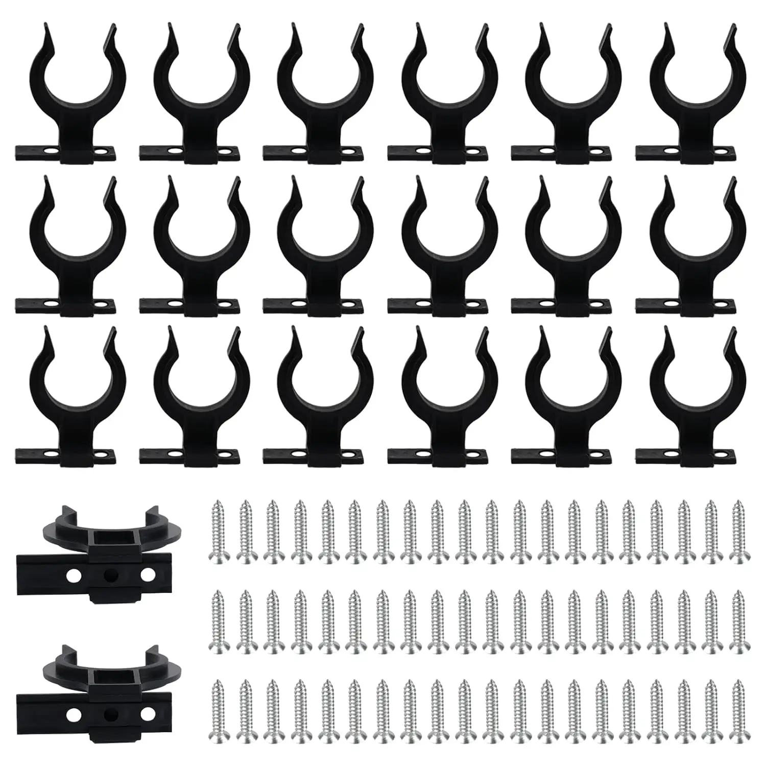 Premium Skirting Clips Set - 20-Pack with 60 Screws for Kitchen Skirting Panels