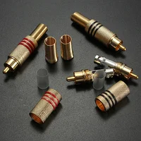 4Pcs 2Pair Gold RCA Phono Male Plug Solder Audio Video Cable Adapter Connector NEW Great for Audio Speakers - Image 6