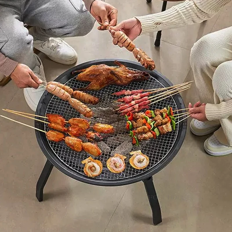 Outdoor Camping Fire Pits Multifunctional Bonfire Stove Charcoal BBQ Stove Heater Winter Indoor Balcony Charcoal Basin