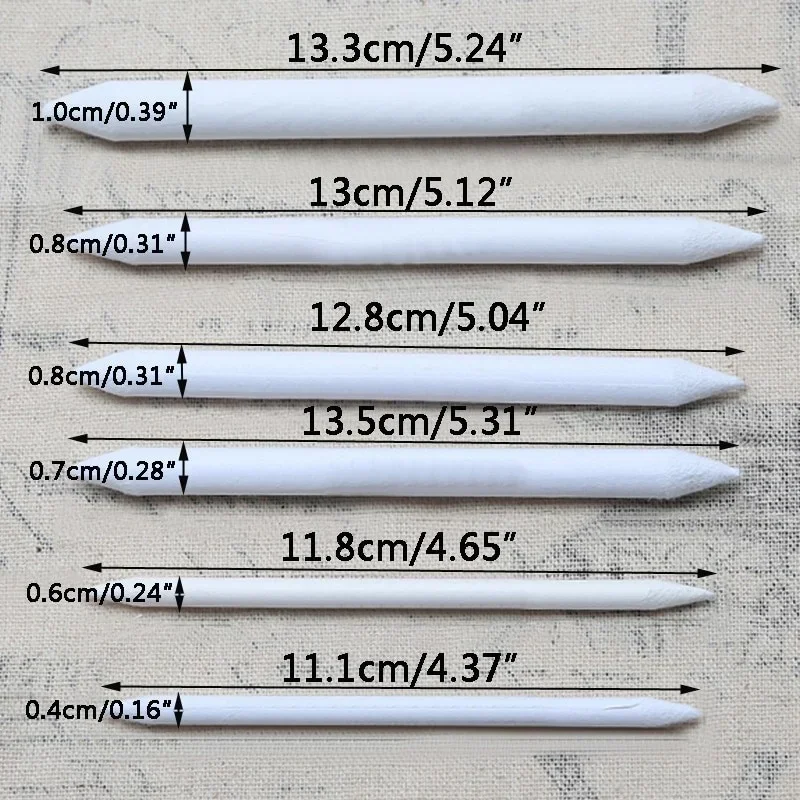 6/8/12 Pcs Double Head Durable Art Drawing Tool Pastel New Blending Smudge Tortillon Material Sketching Paper Pencil 4