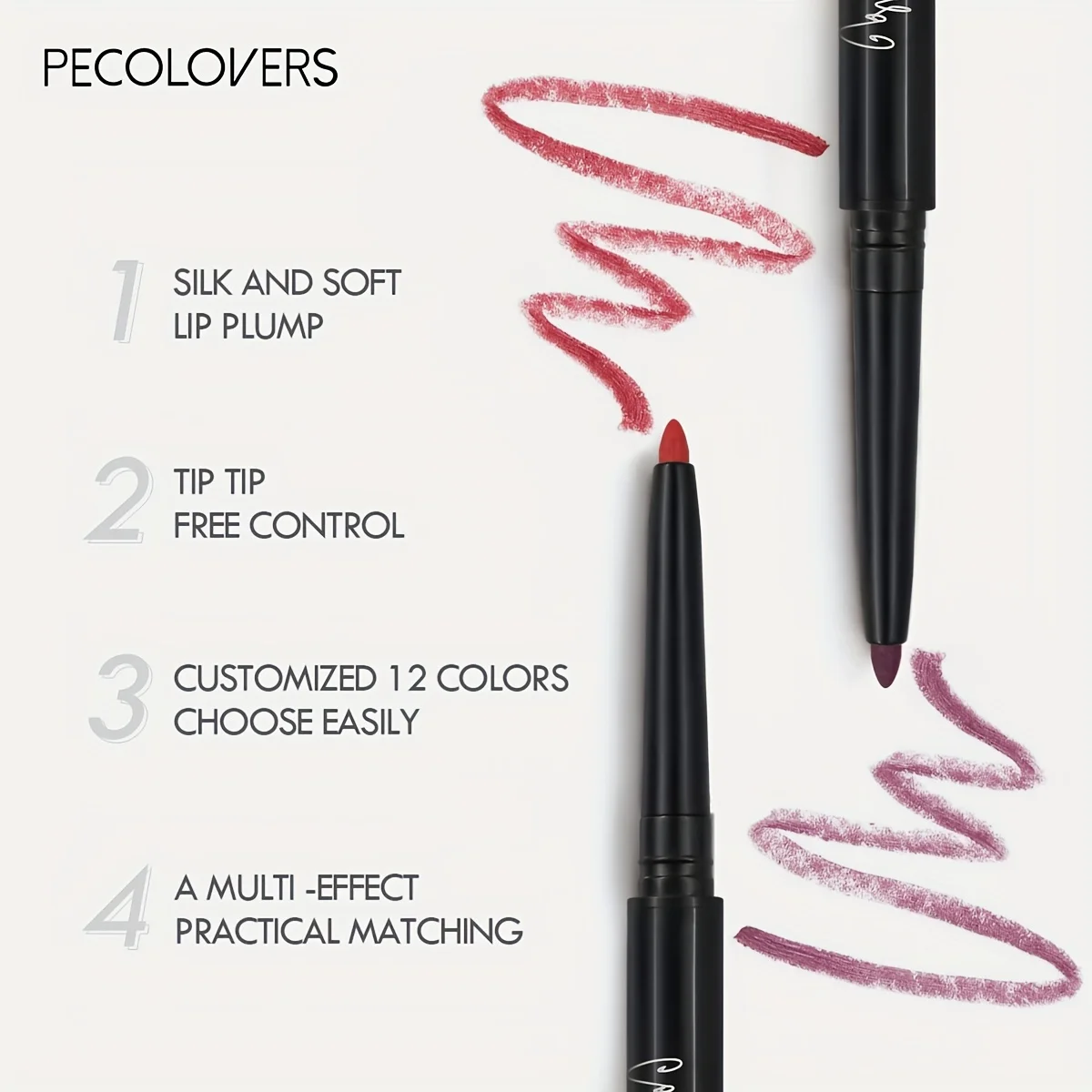 1PC Nude Brown Lip Liner Pencil 12 Color Red Contour Tint Labial Makeup Waterproof Matte Lipstick Pen Lip Contouring Cosmetic 3