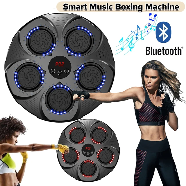 Machine de boxe à musique intelligente pour enfants et adultes, cible  murale, lumière LED, sac de sable, vitesse, agilité, réaction, entraînement  pour