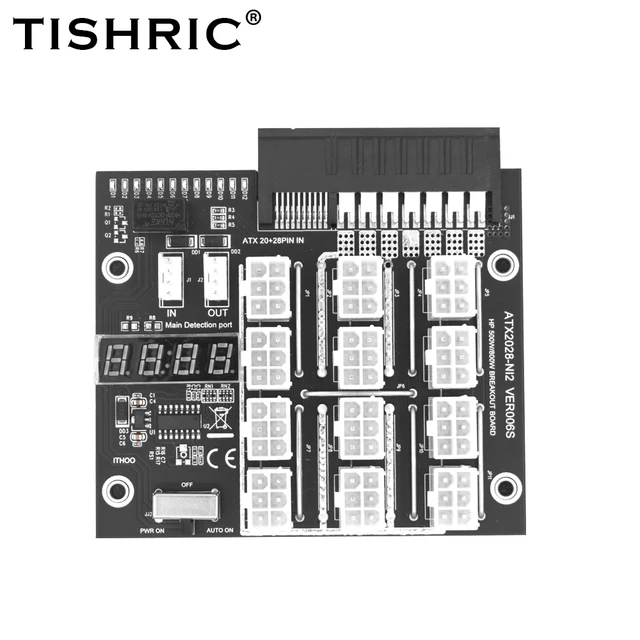 TISHRIC HP Server Power Breakout Board With 12pcs 6pin to 8pin Power