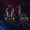 Cute Racing Gamer Chair, Faux Leather Gaming Chair with Footrest, Headrest and Lumbar Support, Black 4