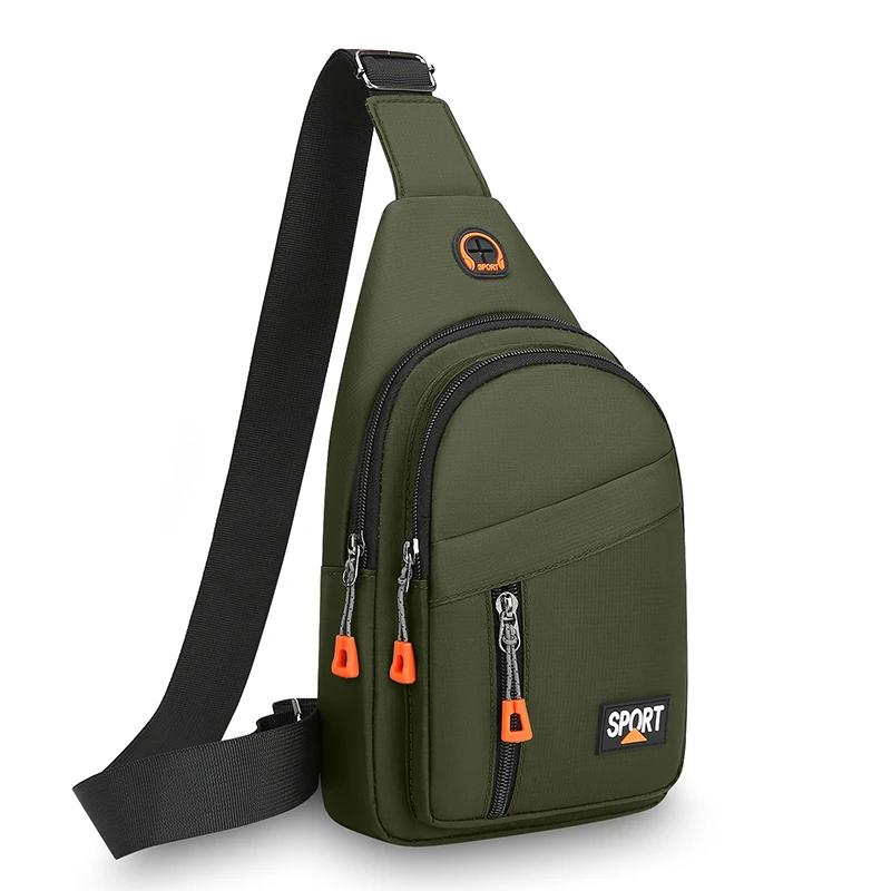 Neutral crossbody bag - adjustable shoulder strap, chest bag, zipper closure for outdoor sports, travel, and daily use