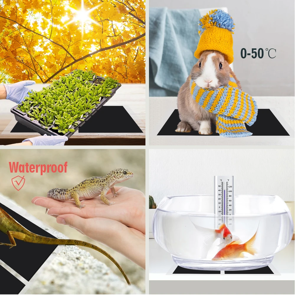Waterproof Reptile Heater Mat with Temperature Control Adjustable Controller Indoor Garden Seedling Warm Plant Heating Pad 5-45W