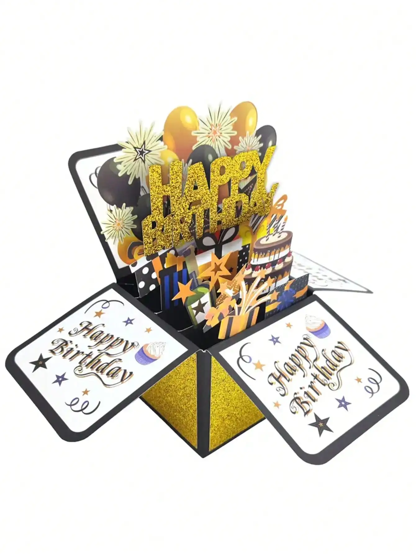 1PC, 18/30/40th Happy Birthday Pop-up Tape Note and Envelope 3D Pop-up Birthday Cards, Small Business Supplies greeting cards