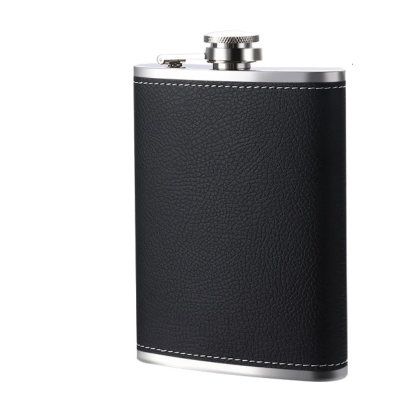 Portable 8oz Hip Flasks Coated Stainless Steel Wine Bottle with Funnel Metal Whisky Alcohol Bottle Wine Pot