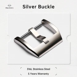 Maikes Elegant Rose Gold Stainless Steel Watch Buckle Clasp (Silver 18mm)