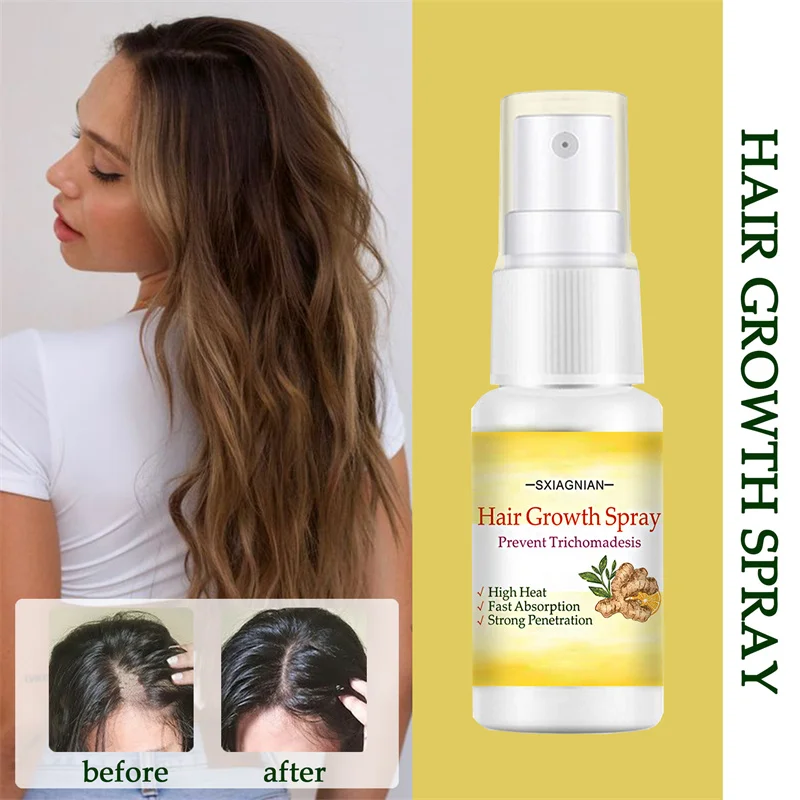 

Fast Ginger Hair Growth Spray Roots Grow Anti Hair Loss Serum Liquid Scalp Damaged Treatment Repair Care Products Beauty Health