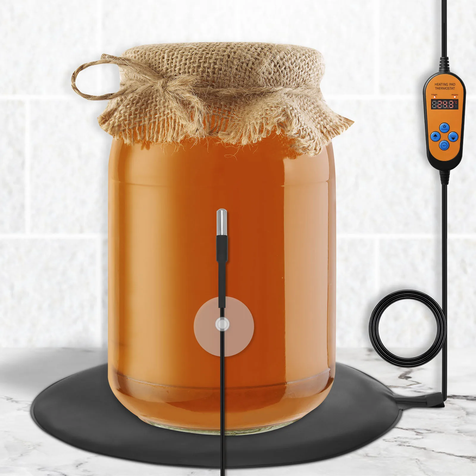 Kombucha Heating Wrap Riscaldamento Uniforme Kombucha Jar Heater Wrap Impermeabile Durevole Fermentazione Pad Riscaldante Per La Fermentazione - Foto 11