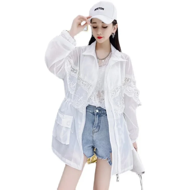 Sunscreen Clothing Women 2022 New Long-Sleeved Net Red Jacket Female Casual Western Style Super Fairy European Goods Trend A107