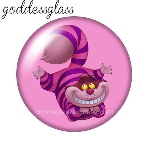 Disney Alice's Adventures Cheshire cat 12mm/18mm/20mm/25mm Round photo glass cabochon flat back Making findings for bracelets leather bracelet silicone bracelet fashion bracelet stainless steel bracelet