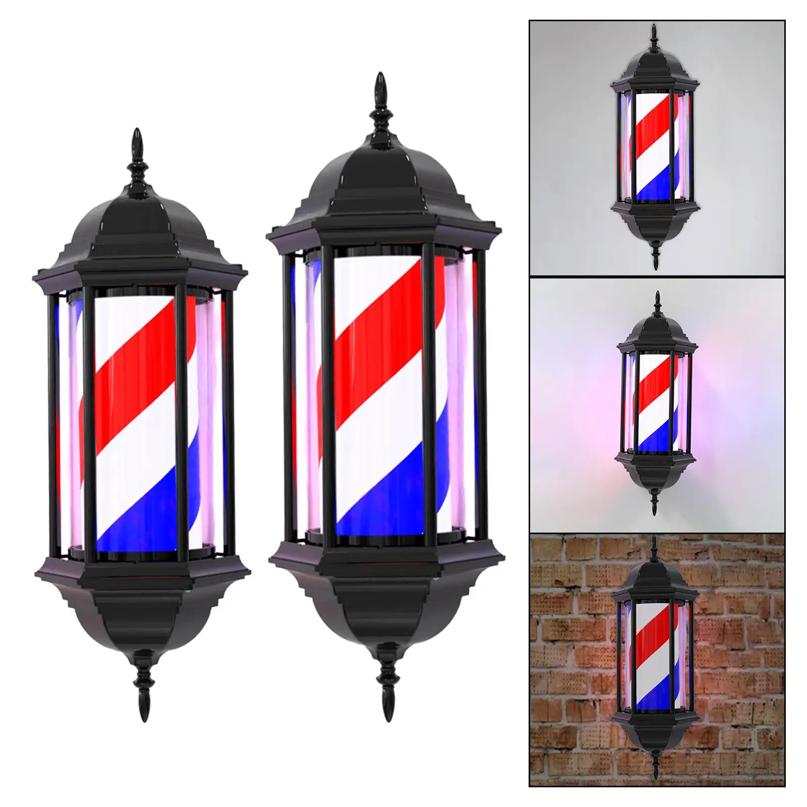 LED 회전 헤어 살롱 오픈 사인, 실내 야외 미용실, 전통 이발소 폴, 방수 조명