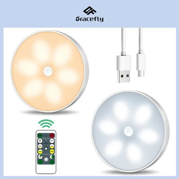 LED 인테리어 옷장 조명, 무선 USB 충전식 램프, 모션 센서 포함, 원격 캐비닛 아래 야간 조명, 주방 침실