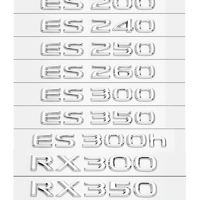 Letras negras brillantes 3D RX200t RX270 RX300 RX350 RX450h RX450hL emblema híbrido para LEXUS Car Fender Trunk Logo trasero peg