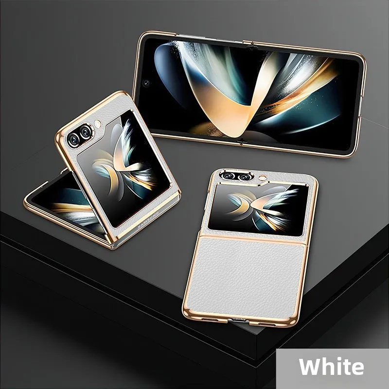 Elegant Gold and Silver Electroplated PU Leather Phone Case - Premium Flip Protective Cover