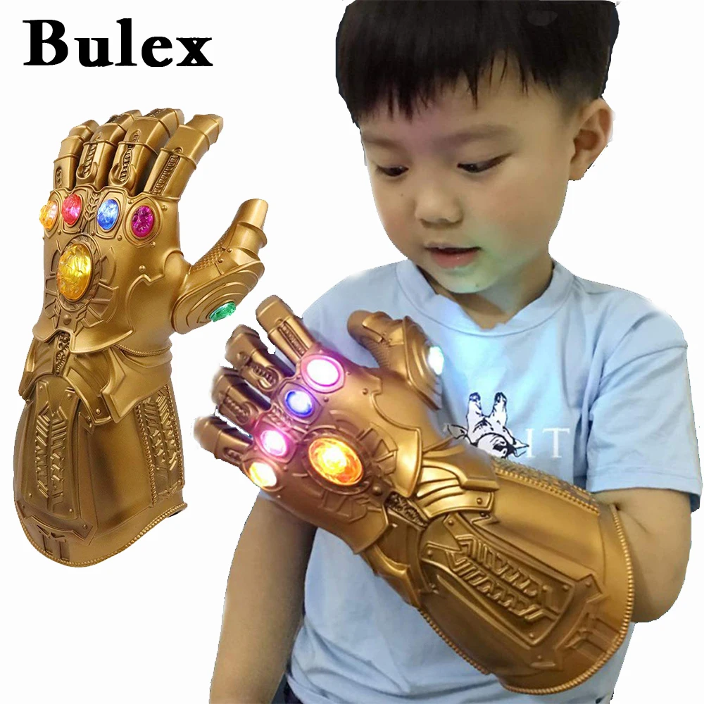 Bulex Infinity Gauntlet Light Glove Superhero Cosplay Gloves LED Kids Adult Carnival Costume Halloween props anime cosplay props