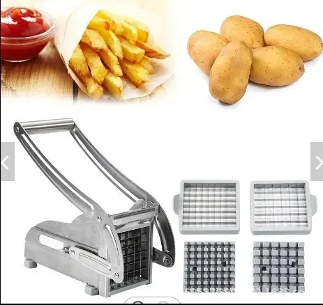 Stainless Steel French Fry Cutter - ManualPotatoSlicer for HomeUseMulti-FunctionalVegetableCutter for Cucumber Carrot