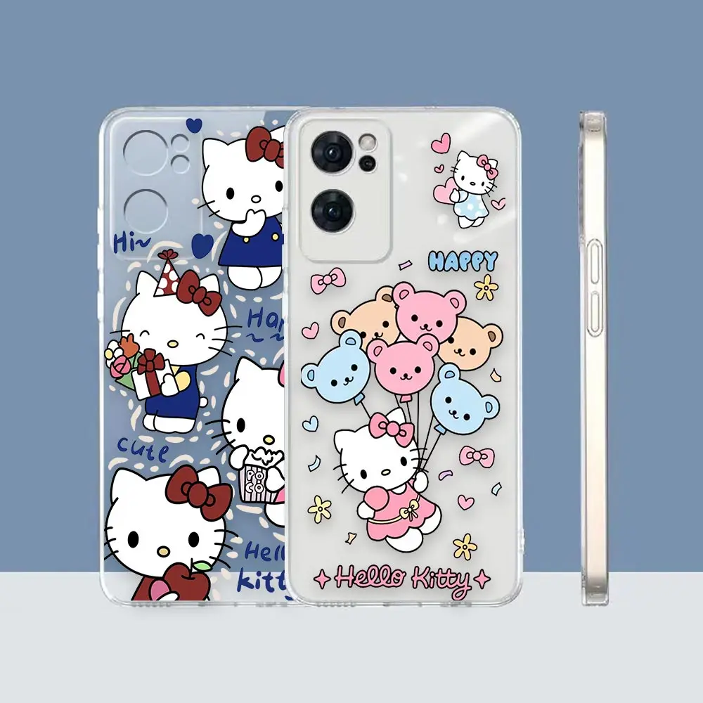 Cartoon Cute Hello Kitty Clear Cqoue Case For OPPO RENO 10 8Z 8T