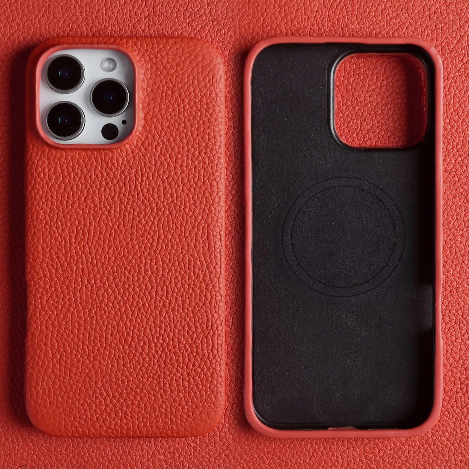 Luxury Magnetic Genuine Leather Phone Case - Business Full Wrapped Back Cover