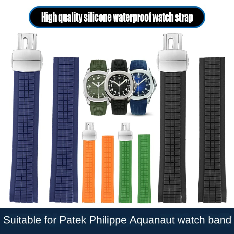 Cinturino Aquanaut Per Patek Philippe 5164A 5167A 5168A Granata Anticarro Serie Braccialetto In Silicone 21Mm Curvo Fine Morbido Impermeabile Cinturin