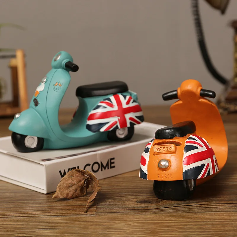

Zakka retro motorcycle model ornaments home living room study TV cabinet window ornaments