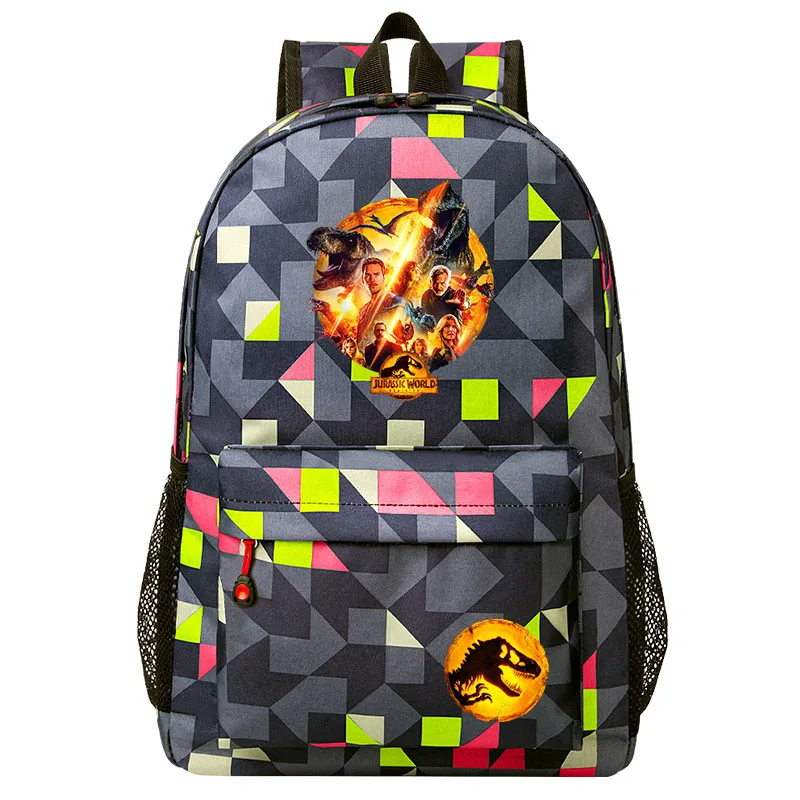 New Jurassic World Dominion Boy Girl School Bag Teen Kids Zaino Cartoon Jurassic Park Camouflage Studenti Zainetto